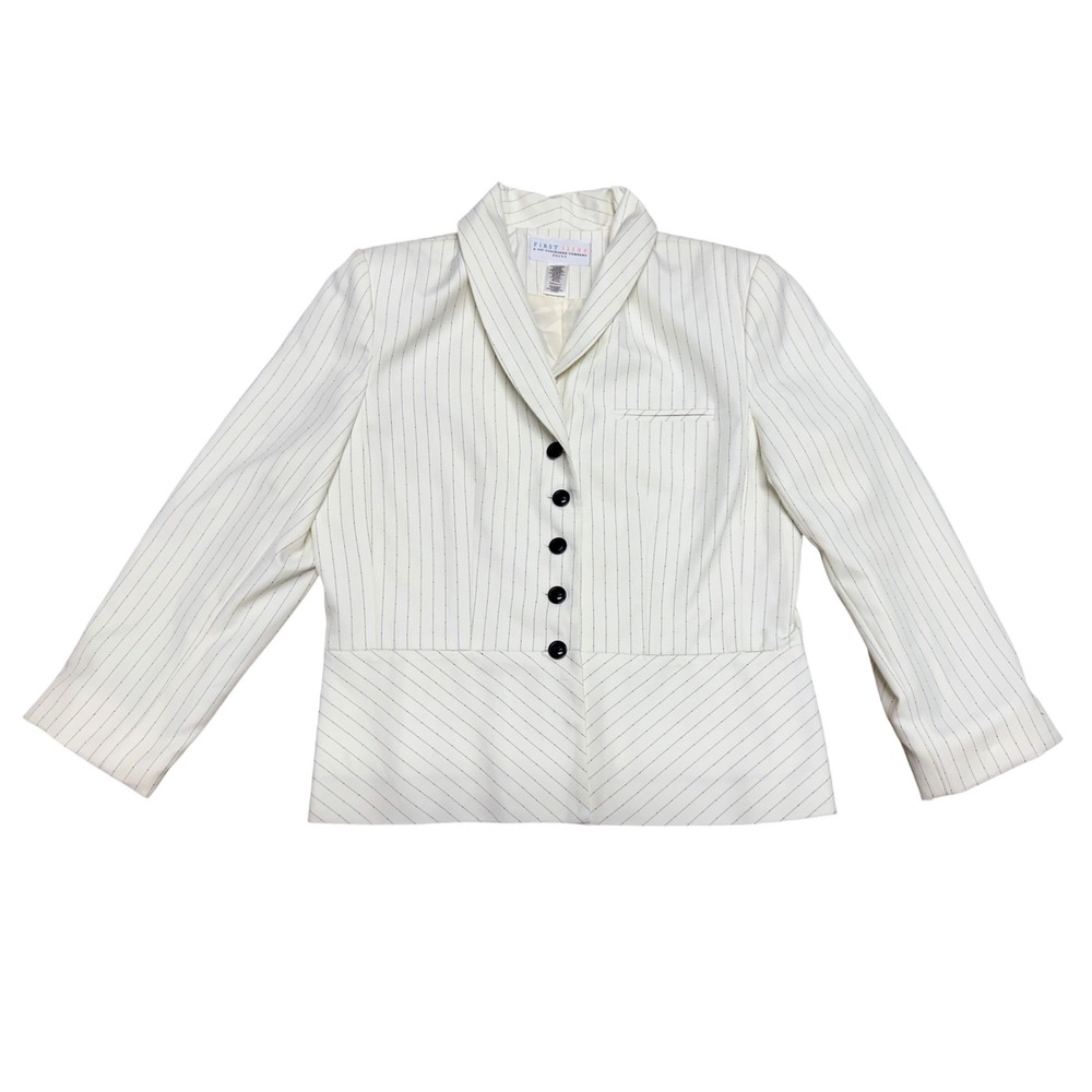 First Issue Liz Claiborne Blazer Jacket Striped Career Women's Size 14‎